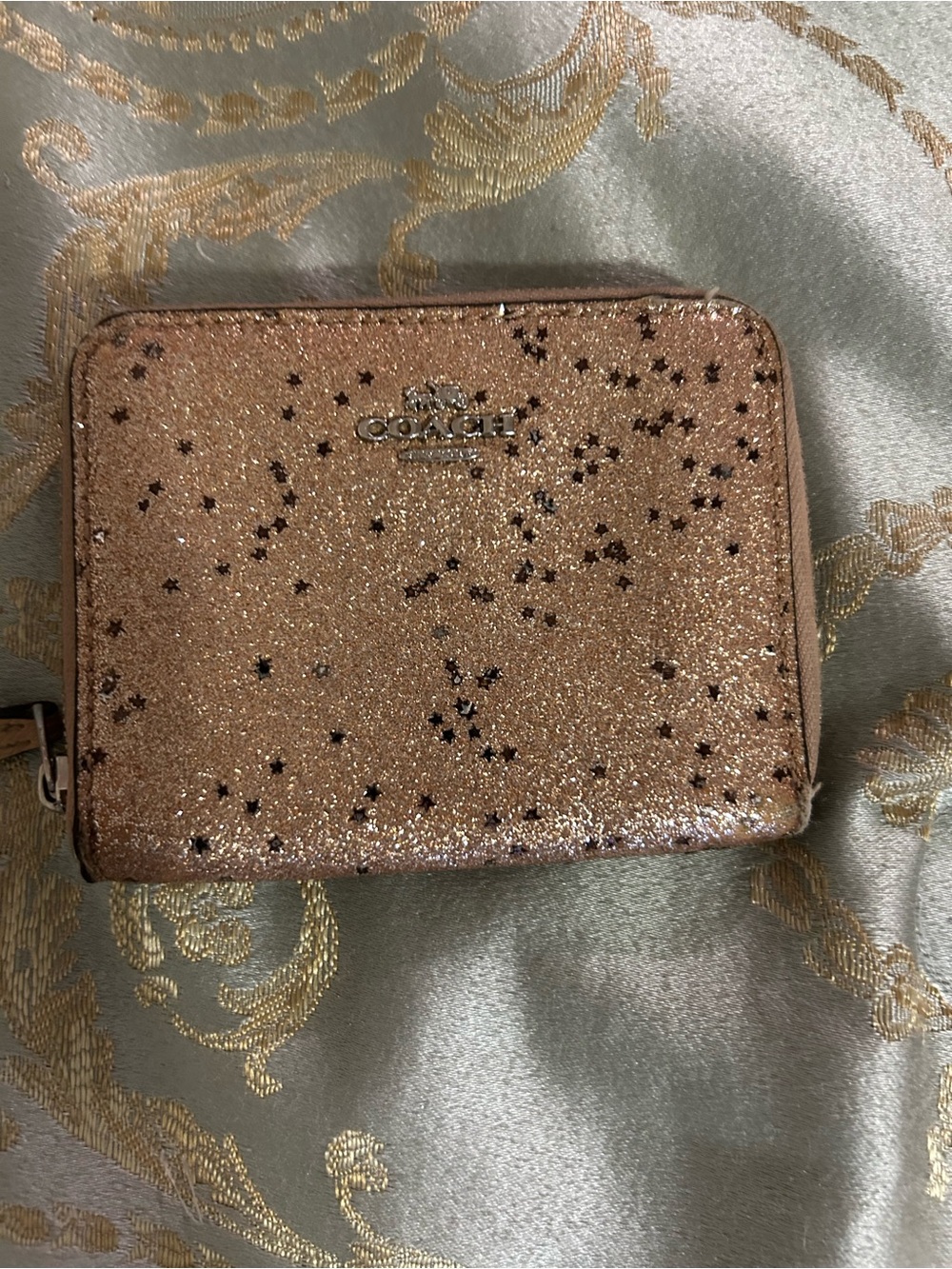 🤩COACH Gold Glitter Wallet